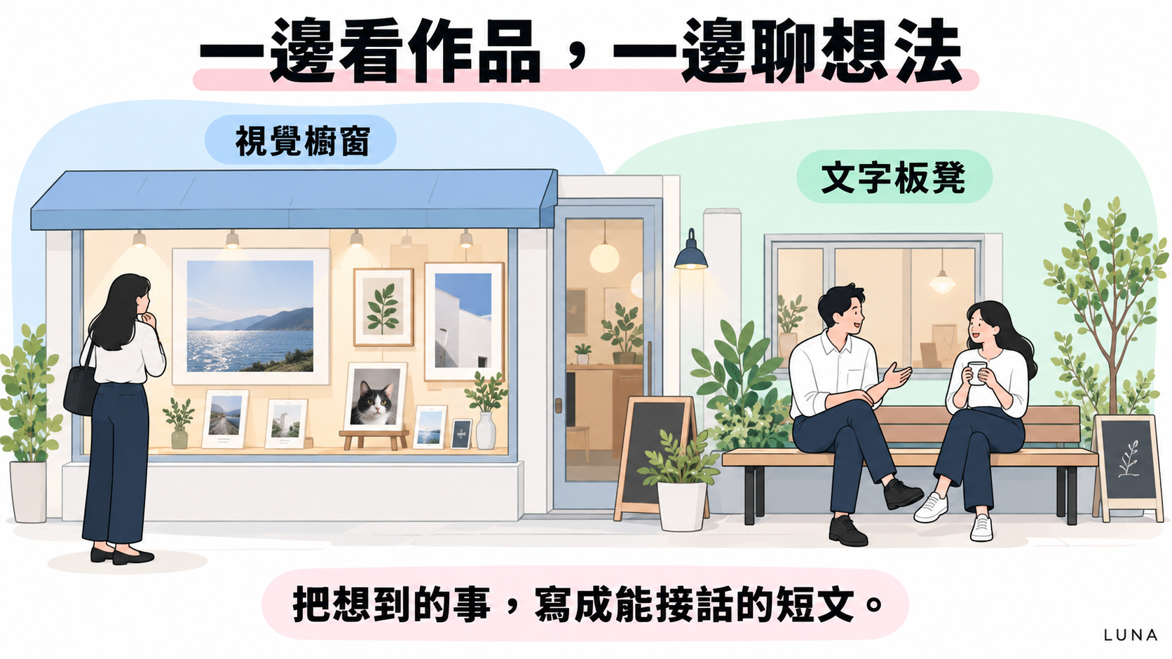 文字對話與視覺櫥窗的生活比喻